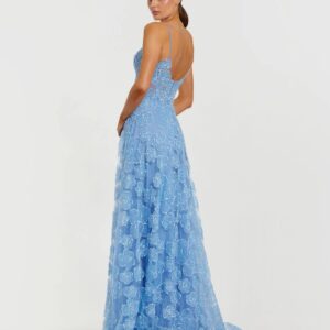 Alternative view of A line gown with sweetheart neckline embroidered bodice and gems