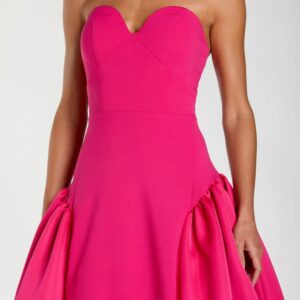 Alternative view of Strapless ball gown with crepe bodice and satin skirt