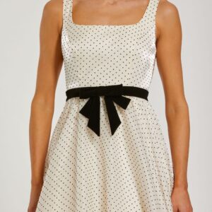 Alternative view of Ball gown with square neckline polka dot organza and bow detail