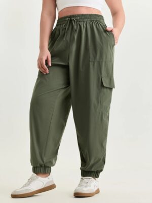 Cargo Sweatpants with Elastic Waist and Patch Pockets