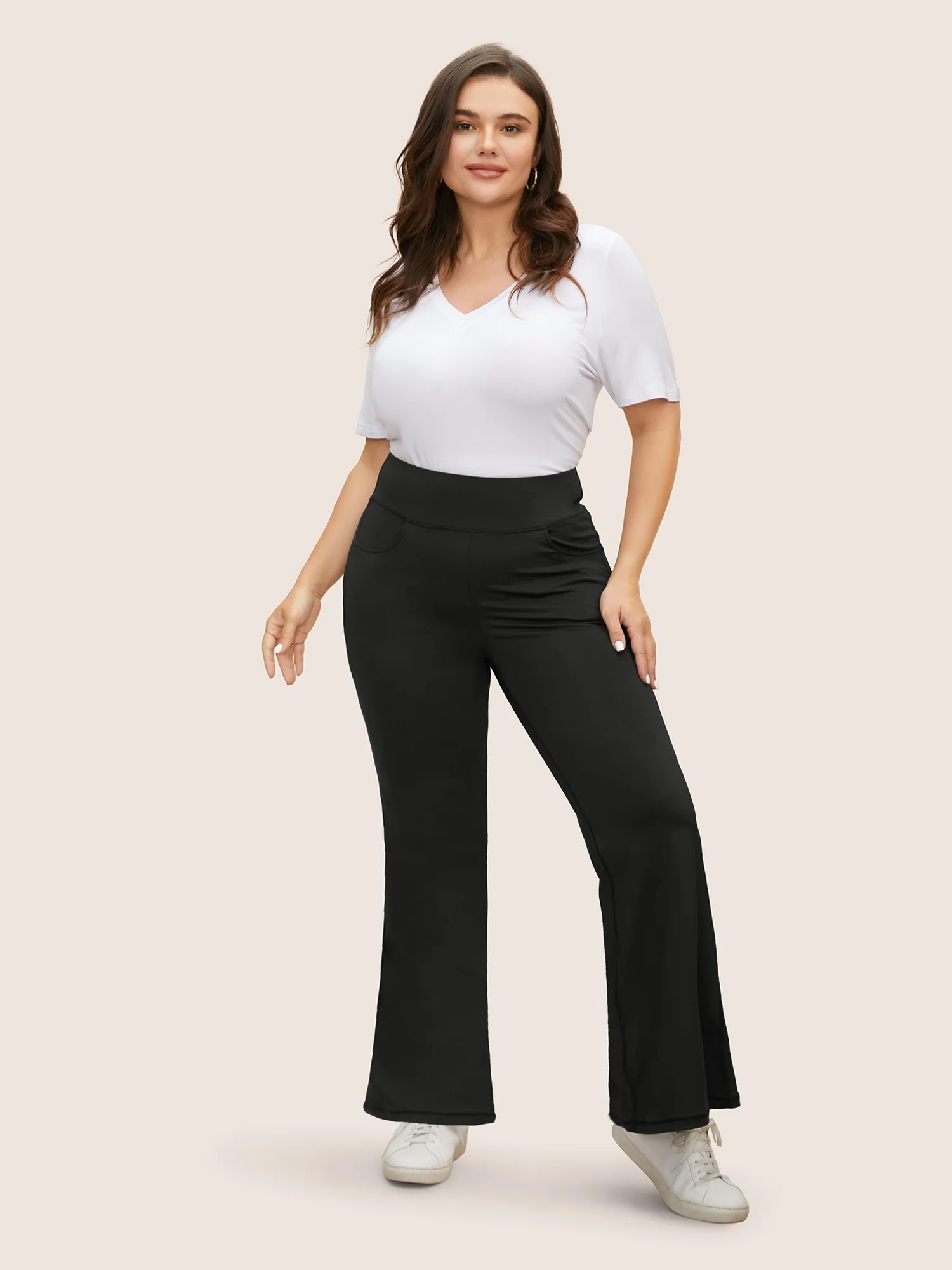 Straight Leg Cropped Pants with Double Buckle and Side Pockets - Image 4